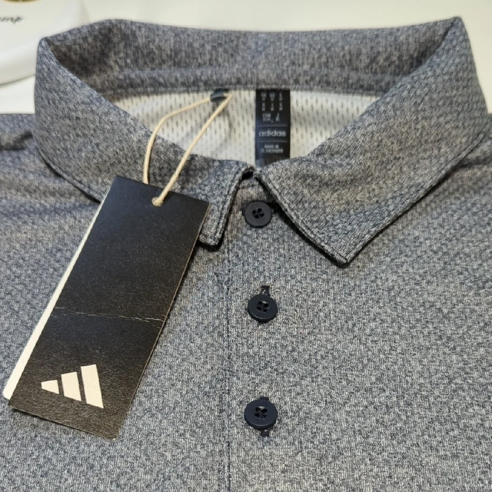 Adidas Men's Heathered Gray Polo Shirt